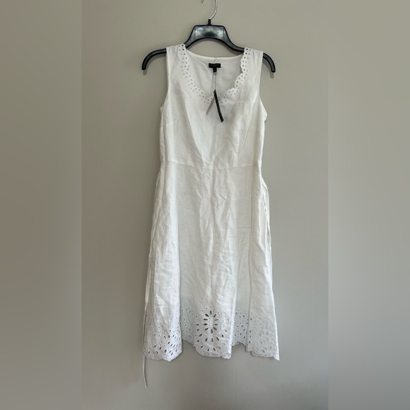 NWT Talbots Petites White Fit & Flare Cotton Eyelet Mini Dress, size 6P - Picture 11 of 11
